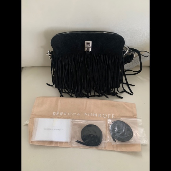 Rebecca Minkoff Darren Sm Crossbody w/Fringe Black - Picture 3 of 8